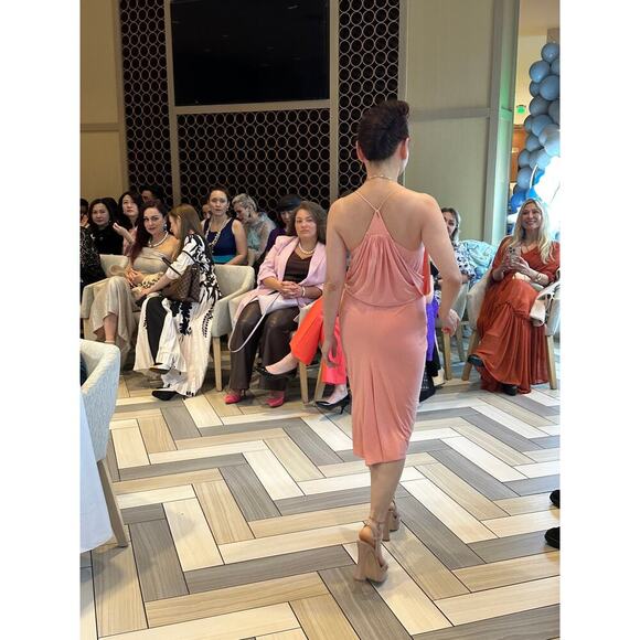 NWT Misa Long Peach Dress Size Small - Picture 3 of 8